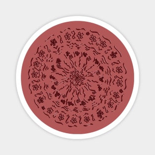 The VERY First Mandala - Burgundy Magnet